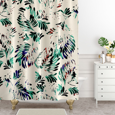 美式复古浴帘洗浴帘子浴室防水布隔断帘冬季洗澡保暖家用防冷加厚