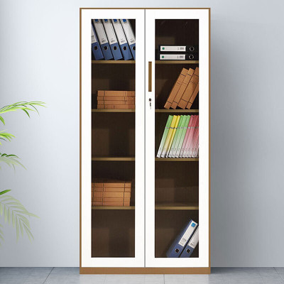 绵冠文件柜拆装办公柜钢制铁皮柜资料柜档案柜储物柜 咖色拆装通玻文件柜