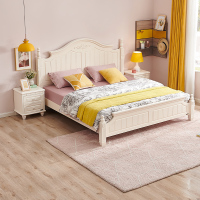 全友家居 韩式田园双人床 卧室家具组合床1.5/1.8m板式床架子床