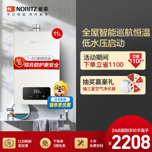 能率(NORITZ) 11升燃气热水器 全屋恒温巡航 多点用水恒温 智慧息屏 天然气强排式 11EA2FEX