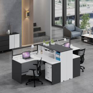 域赢屏风工位隔断办公桌电脑桌组合简约办公室卡座T字型双人位