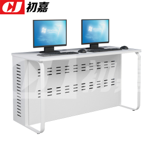 初嘉(CJ)钢架电脑桌培训桌机房电脑桌学习桌课桌 双人位E款