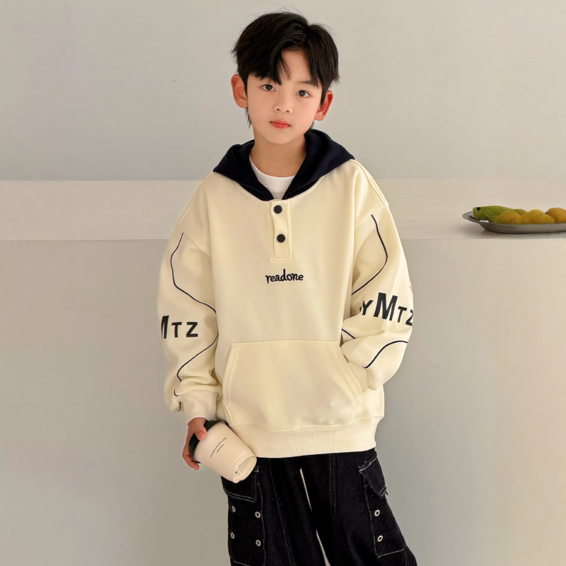 男童连帽卫衣儿童春季上衣2026春秋新款中大童春装衣服潮童装男孩