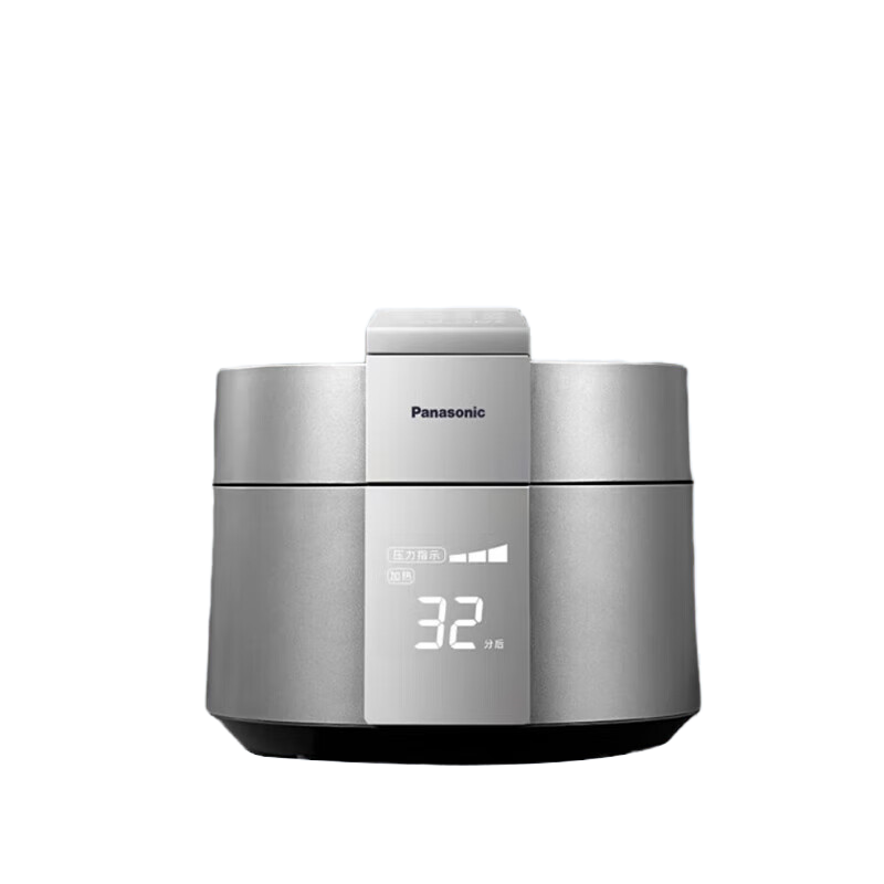 松下(Panasonic)变频炖蒸高压力锅IH电磁家用料理电饭煲5L升智能触控屏三段压力可调SR-PE502-S