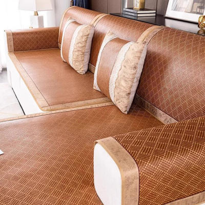 夏季凉垫沙发垫凉席夏天款凉感藤席防滑坐垫沙发套罩全包万能盖布