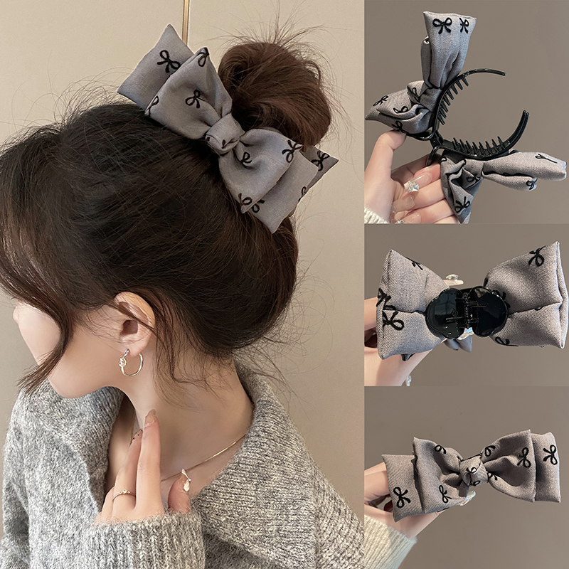 小众时尚蝴蝶结丸子头抓夹女后脑勺高级感神器2024新款发夹头饰送女朋友老婆情人节七夕生日礼物