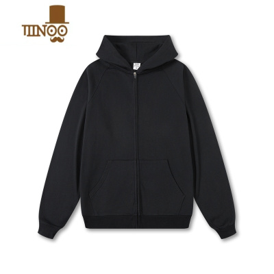 YANXU高街潮牌400G大地色拉链卫衣男ins情侣纯色宽松连帽外套开衫