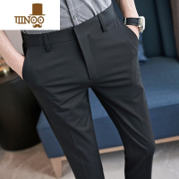 YANXU秋季正装长裤休闲裤韩版修身九分裤子西裤男士商务西装裤垂感小脚