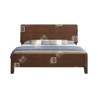 居将 JJ4022909 实木床1.8米床 胡桃色