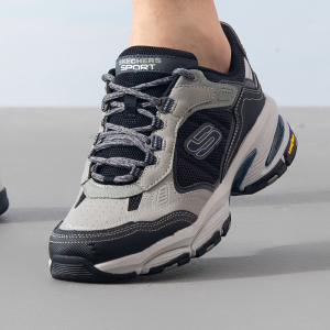 Skechers斯凯奇男鞋新款运动鞋轻便网面透气慢跑鞋减震跑步鞋237145-GYBK ZP