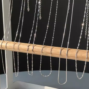 S925纯银项链女裸素链子简约百搭时尚经典锁骨链蛇骨链盒子链送女朋友老婆情人节七夕生日礼物