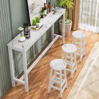 域赢 靠墙吧台桌简约家用餐桌窄桌子长条桌高脚桌1桌+4椅