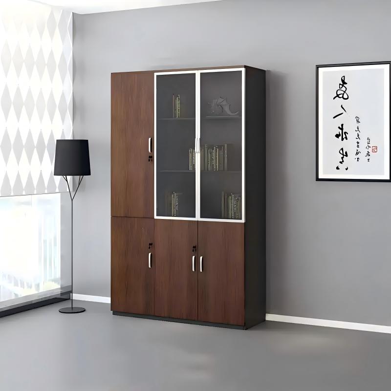 易企采 三门书柜(左) 办公室文件柜隔断储物柜 40*120*200CM 单位:组