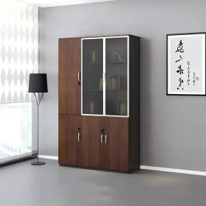 易企采 三门书柜(左) 办公室文件柜隔断储物柜 40*120*200CM 单位:组