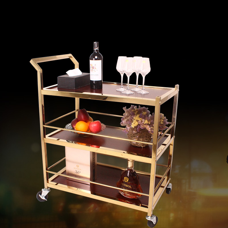 闪电客餐车手推车酒店餐厅ktv商用酒水送餐三层不锈钢4s店服务车小