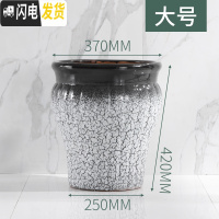 三维工匠北欧陶瓷花盆大号特大号创意个性冰裂爆裂托盘种树种花高简约 南瓜—裂纹(大号) 大花盆容器