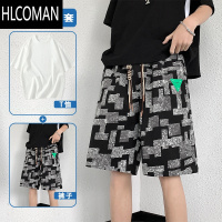 HLCOMAN美式复古格子短裤男款夏季潮牌休闲vibe裤子高街大码宽松五六分裤