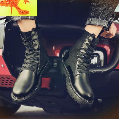 马丁靴男2020春季新款中高帮英伦黑工装靴韩版潮流百搭休闲鞋子男简畅