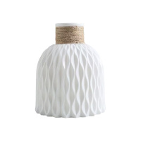 山之只 塑料花瓶 白色 个