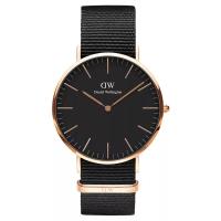 经典系列mm黑盘玫瑰金男表防水石英腕表