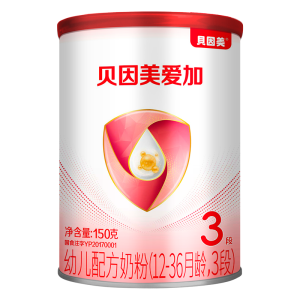 贝因美爱加幼儿配方奶粉(12-36月龄,3段)150g含乳铁蛋白