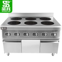 圣托(Shentop)6头煲仔炉 商用多功能煲汤炒菜炉 六头电磁煲仔炉 DCD02
