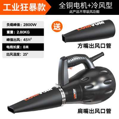  闪电客吸尘器鼓风机小型电动便携式大功率工业除尘器家用布袋吹风机床铺 [单冷风型]工业狂暴款8米线+双风嘴礼包