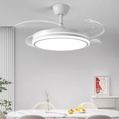 思坦库(stakunft)全光谱风扇灯客厅餐厅家用吊扇灯简约现代电扇灯变频6挡风速具遥控四叶隐形风扇灯STK-50-01