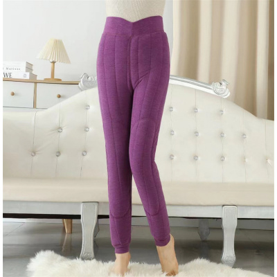 奶奶冬装加绒加厚保暖裤子妈妈装高腰打底裤女老年人护膝弹力棉裤