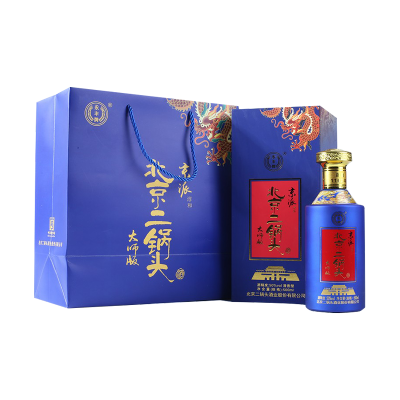 永丰牌北京二锅头京派淳和大师版至尊蓝龙50度500ml6瓶整箱装礼盒