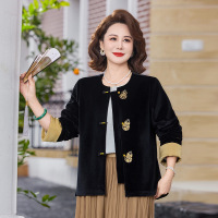 2026年新款丝绒妈妈装外套春装女洋气中老年人气质女装春秋女