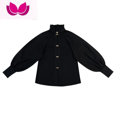 七斓三翎[夜荷]明制黑色织金马面裙改良短款通勤汉服女套装长款