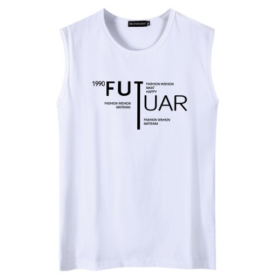 SUNTEK夏季无袖t恤男 棉弹力宽松健身坎袖宽肩加肥加大码胖子肥佬背心马甲/背心