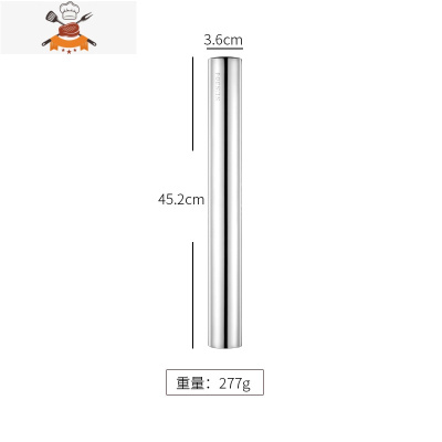 304不锈钢擀面仗擀面器面杖家用擀面棍不粘压面棒 揉面烘焙工具 敬平 通用款 大号 45.2cm擀面杖