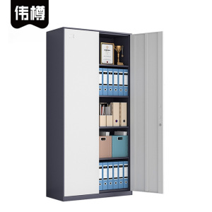伟樽资料柜灰套白对开门900*400*1850mm台
