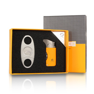 雪茄剪刀便携式锋利刀刃雪茄剪充气打火机金属雪加刀雪加工具套装