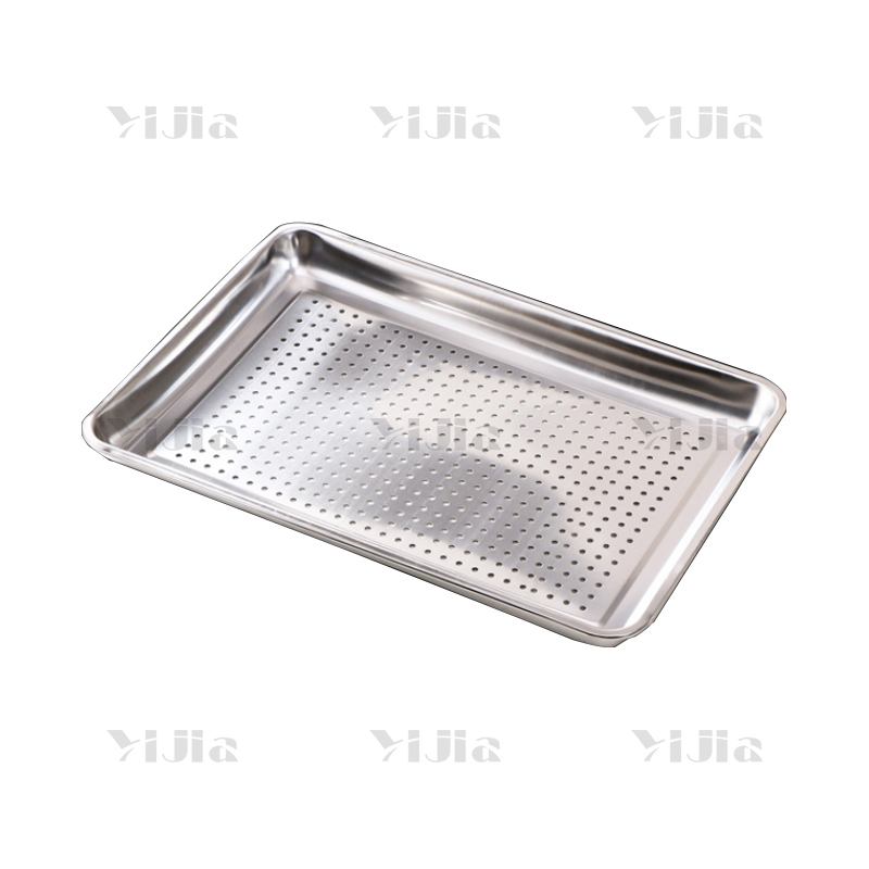 翌嘉YJ40625020 304不锈钢方盘蒸饭盘食堂托盘蒸饭柜烤箱面包馒头盘商用托盘 600*400*48带孔