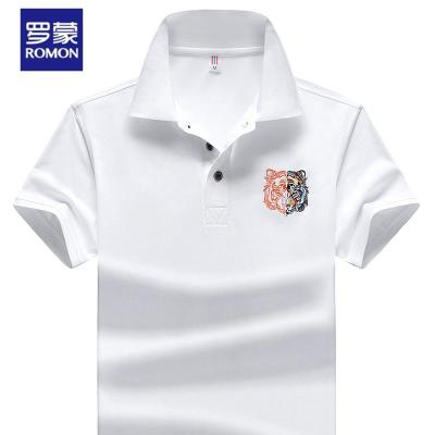 罗蒙（ROMON）夏季男士新款时尚刺绣休闲短袖POLO衫_1