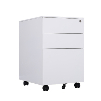 锦北 活动柜矮柜储物柜文件柜资料柜挂劳柜带锁带轮小柜 珍珠白侧拉手