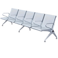锦北 靠背排椅中间带扶手加厚机场银行车站医院等候椅连椅五人位无垫