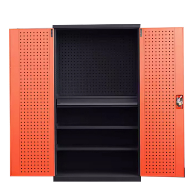 东升顺重型工具柜加厚物件工具储物柜工厂铁皮柜汽修厂零件收纳柜橘色四层一抽带挂板