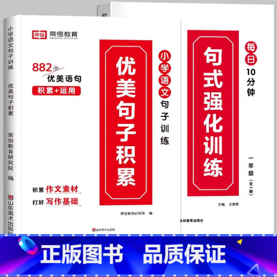 [推荐全2册]句式训练+优美句子 小学五年级 [正版]荣恒小学语文句式训练大全一二三四五六年级扩句仿句组词造句修改病句好