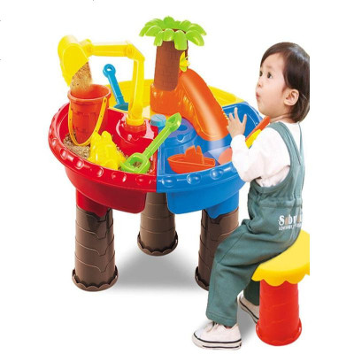 儿童益智沙滩桌子玩沙池套装大号宝宝戏水挖沙工具玩沙地摊玩具默认颜色