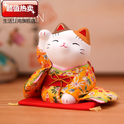 猫大号和服日式摆件开业乔迁结婚生日创意金运坐猫&高10CM