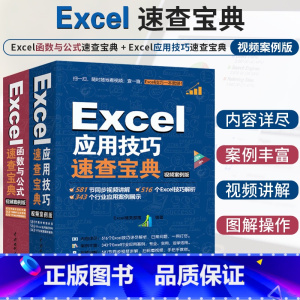 [正版]Excel函数与公式速查宝典+Excel应用技巧速查宝典 视频案例版 两册套装 excel表格制作视频教程书籍