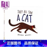 [正版]They All Saw a Cat 凯迪克:他们都看见了一只猫 儿童获奖故事绘本 平装 英文原版 3-6岁中