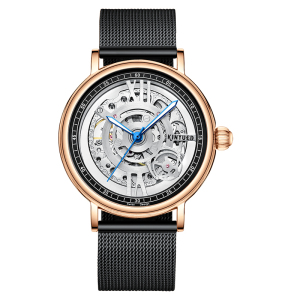 金悦达2020年全新上市高端男士手表时来运转系列转摆陀360度旋转夜光表针全自动机械机芯镂空表盘的男士自动机械手表