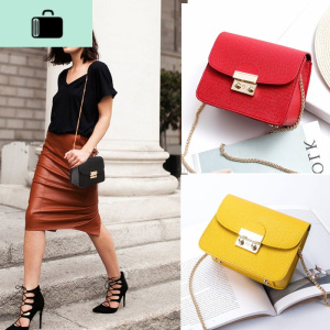 小包包女2019新款时尚女包斜挎包单肩包撞色链条小方包迷你小包包NEW LAKE女士单肩包