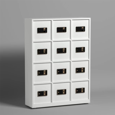 臻远 家用办公小型指纹密码全钢防盗保密保管柜保险箱 灰白色