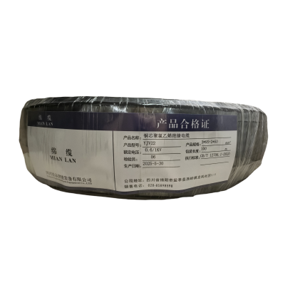 绵缆 铜芯聚氯乙烯绝缘电缆 YJV22-0.6/1kV-3*95+2*50 米